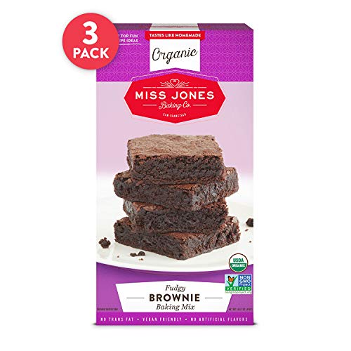 Product Cover Miss Jones Baking Organic Fudge Brownie Mix, Non-GMO, Vegan-Friendly: Rich Cocoa (Pack of 3)