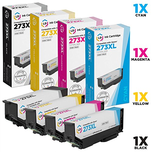 Product Cover LD Remanufactured Ink Cartridge Replacements for Epson 273XL High Yield (1 Black, 1 Cyan, 1 Magenta, 1 Yellow, 4-Pack)