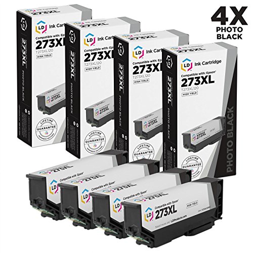 Product Cover LD Remanufactured Ink Cartridge Replacement for Epson 273 273XL High Yield (Photo Black, 4-Pack)