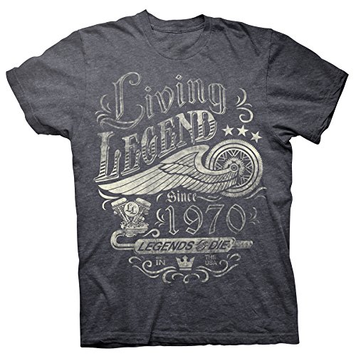 Product Cover 50th Birthday Gift Shirt - Living Legend 1970 Legends Never Die - Dk. Heather-XL