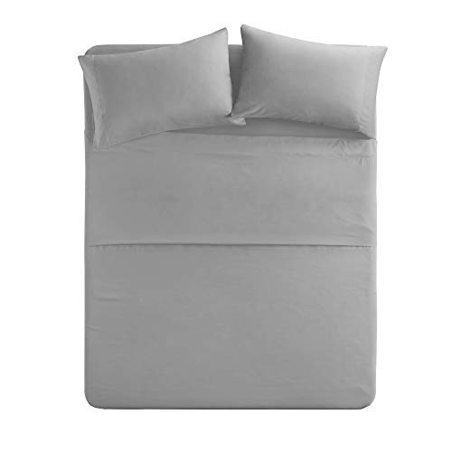 Product Cover Comfort Spaces Ultra Soft Hypoallergenic Microfiber 6 Piece Set, Wrinkle Fade Resistant Sheets with Pillow Cases Bedding, Queen, Light Gray