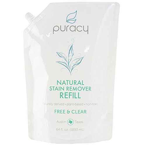 Product Cover Puracy Natural Laundry Stain Remover Refill, Enzyme Odor Eliminator, Free & Clear, 64 Ounce