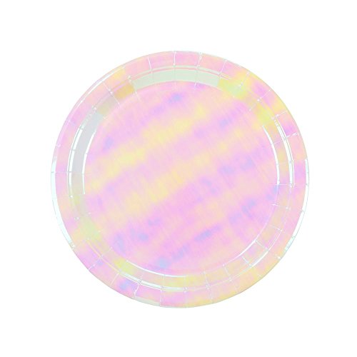 Product Cover Talking Tables Iridescent Party Supplies Unicorn Plates | Great For Birthday Party, Kids Party And Bridal Shower | Pastel, 12 Count