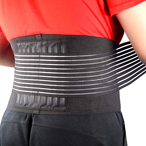 Product Cover Cotill Back Brace Lumbar Lower Belt Brace and 8 Stable Splints Support - Dual Adjustable Straps and Breathable Mesh Panels for Back Pain and Stress Relief (XXL)