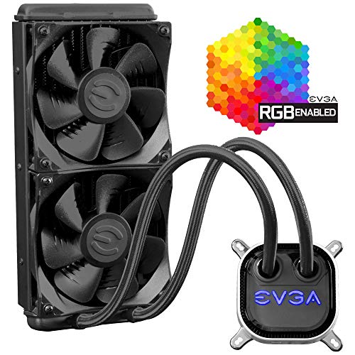 Product Cover EVGA CLC 280mm All-In-One RGB LED CPU Liquid Cooler, 2x FX13 140mm PWM Fans, Intel, AMD, 5 YR Warranty, 400-HY-CL28-V1