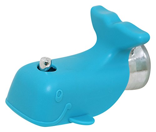 Product Cover Regalo Whale Soft Rubber Universal Bath Spout Cover Safety Guard with Shower Diverter, Blue