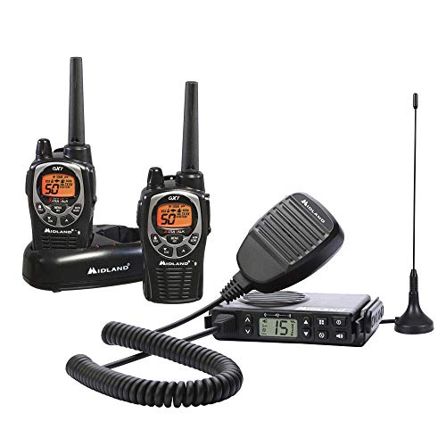 Product Cover Midland - Xtreme Bundle - GXT1000, 50 Channel GMRS Two-Way Radio - Up to 36 Mile Range Walkie Talkie, 142 Privacy Codes & Waterproof (Pair Pack) (Black/Silver) & MicroMobile GMRS Radio