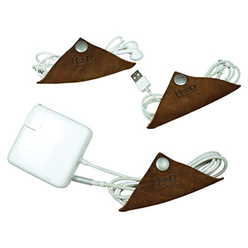Product Cover Cord Keeper (Cord Wonton) Leather Cord Organizer 3-Pack Handmade by Hide & Drink :: Swayze Suede