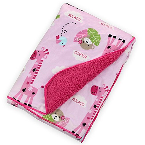Product Cover Baby Bucket AC Double Layer Velvet Fleece Newborn Printed Baby Blanket(Pink)