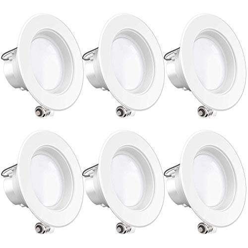 Product Cover Sunco Lighting 6 Pack 4 Inch LED Recessed Downlight, Baffle Trim, Dimmable, 11W=60W, 3000K Warm White, 660 LM, Damp Rated, Simple Retrofit Installation - UL + Energy Star