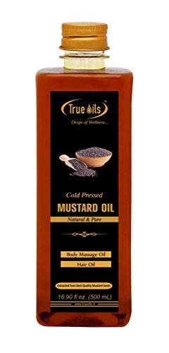 Product Cover True Oils Cold Pressed Mustard Oil 16.90 fl. oz. (500 ml) for Body massage and Hair oil