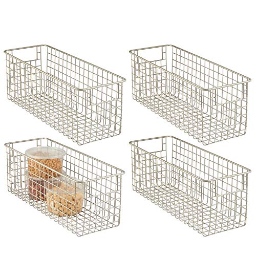 Product Cover mDesign Farmhouse Decor Metal Wire Food Storage Organizer Bin Basket with Handles for Kitchen Cabinets, Pantry, Bathroom, Laundry Room, Closets, Garage - 16