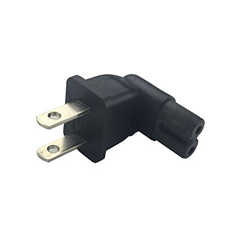 Product Cover US 2 Prong Right Angle AC Power Plug Adapter IEC C7 Receptacle to NEMA 1-15P