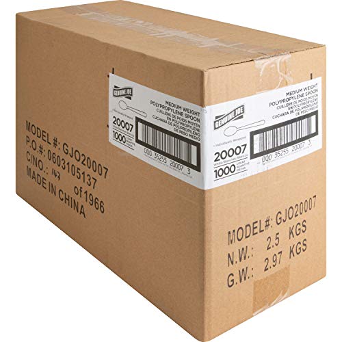 Product Cover Genuine Joe GJO20007 Plastic Spoons, Ind-Wrapped, Med-Wght, 1000/Ct, We, 10.24
