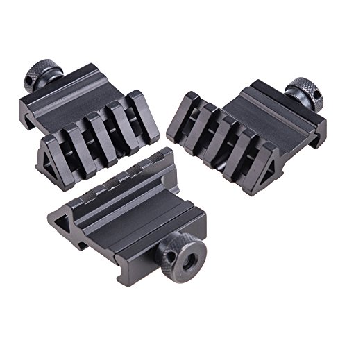 Product Cover Pinty 45-Degree Offset Angle Rail Mount Picatinny for Flashlights Lasers, 4 Slots 20mm Weaver Style Tactical, 3PCs