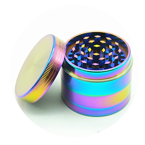 Product Cover Moore Colourful 4 Pieces Metal Zinc alloy Tobacco Grinder Spice Grinder Herb Grinder-Rainbow Metal (40mm-Diameter) (50mm/2inch)