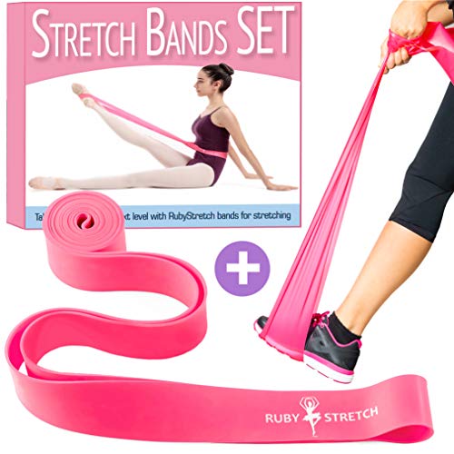 Product Cover Ballet Stretch Band and Dance Stretch Band for Flexibility Set 2 Resistance Bands for Stretching and Flexibility, Dancer Gifts Box, Instructions and Travel Bag