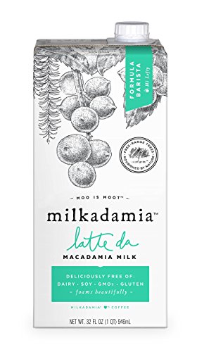 Product Cover Milkadamia Latte Da Macadamia Milk Barista Blend, Dairy Free, Vegan, 32 Fl Oz, Pack of 6