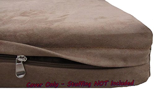 Product Cover Dogbed4less DIY Pet Bed Pillow Brown Microsuede Duvet Cover and Waterproof Internal case for Dog at 47X29X4 Inch - Covers only