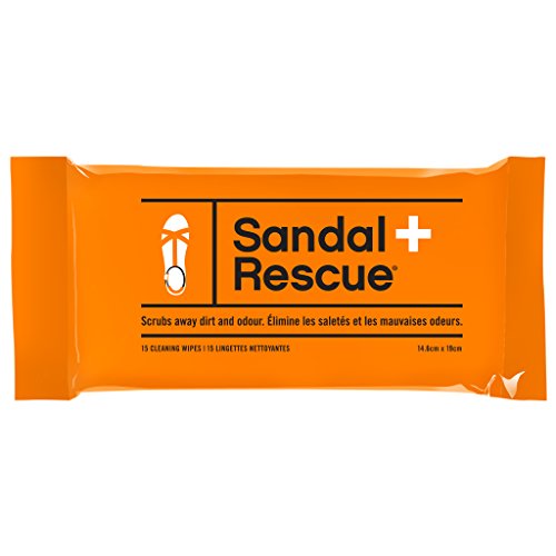 Product Cover SandalRescue All-natural Sandal Cleaner Wipes for Suede and Leather Sandals. Shoe Cleaning Wipe Scrubs Off Dirt and Oil Footprints and Cleans Sandals all Over. 15 Pack.