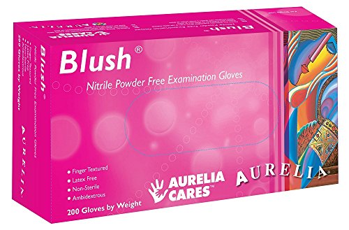 Product Cover Aurelia Blush, Pink Nitrile Gloves, 2.5 Mil Thick, Size:XSmall (200 Count Box)
