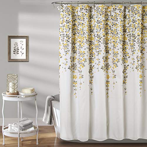 Product Cover Lush Decor Weeping Flower Shower Curtain - Fabric Floral Vine Print Design, 72