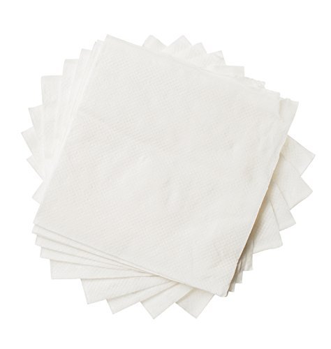 Product Cover Crystalware, Beverage Paper Napkins, 1 Ply Cocktail Napkin, Bulk Package, White (1000-Napkins)