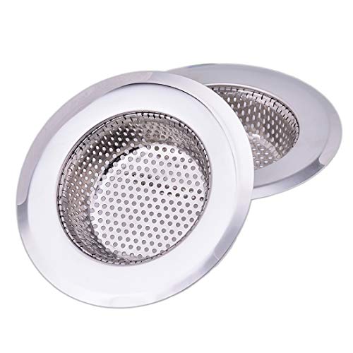 Product Cover CORNERJOY 4.5 Inch Diameter Rim Heavy Duty Stainless Steel Kitchen Sink Basket Strainer, Large (Pack of 2)