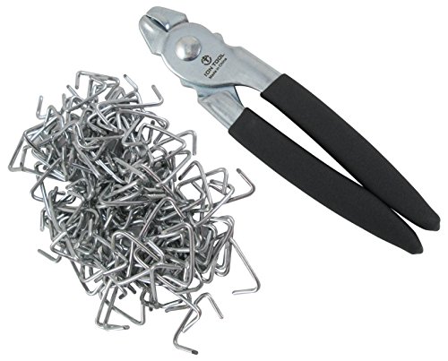 Product Cover Hog Ring Pliers & 150 Galvanized Hog Rings, Professional Upholstery Installation Kit