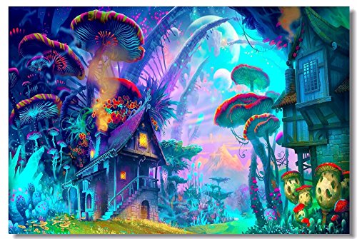 Product Cover SmartWallStation 35.5x23.5 (90x60cm) Poster Psychedelic Trippy Colorful Ttrippy Surreal Abstract Astral Digital Art Office Home Room Wall Deco (002) (Not Black Light Ink)