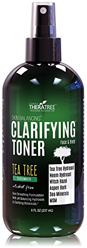 Product Cover Clarifying Toner with MSM, Tea Tree & Neem Hydrosol, Complexion Control for Face & Body - Helps Reduce Appearance of Pore Size, Controls Oil to Tone, Balance & Hydrate Skin - 8 oz