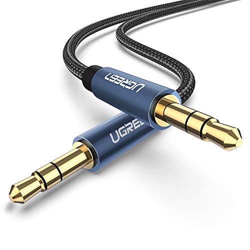 Product Cover UGREEN 3.5mm Adudio Cable, Stereo Auxiliary AUX Cord Gold-Plated Male to Male Braided Cable for Car, Home Stereos, Headphone, Speaker, MP3, Compatible with Beats, iPhone, iPod, iPad, Sony (Blue, 3ft)