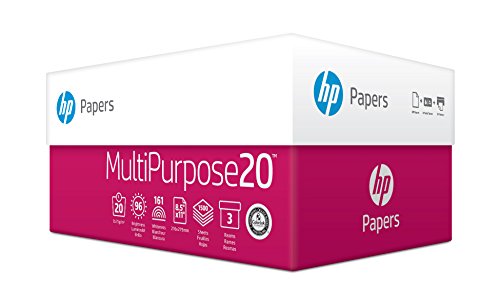 Product Cover HP Printer Paper MultiPurpose 20lb, 8.5 x 11 Paper, 3 Ream Case, 1,500 Total Sheets, Made in USA From Forest Stewardship Council (FSC) Certified Resources, 96 Bright, Acid Free, 112300C