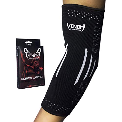 Product Cover Venom Elbow Brace Compression Sleeve - Elastic Support for Tendonitis Pain, Tennis Elbow, Golfer's Elbow, Arthritis, Bursitis, Basketball, Baseball, Football, Golf, Lifting, Sports, Men, Women (XL)