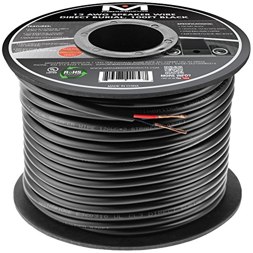 Product Cover Mediabridge 12AWG 2-Conductor Direct Burial Speaker Wire (100 Feet, Red/Black) - 99.9% Oxygen Free Copper - UL Listed - Rated for Direct Burial Use (Part# SWDB-12X2-100)