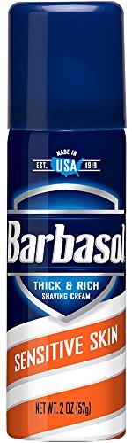 Product Cover Barbasol Sensitive Skin Thick & Rich Shaving Cream for Men, 2 OZ (Travel Size - TSA Approved)