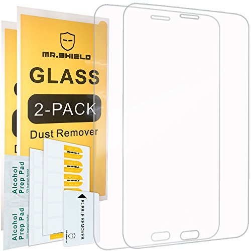 Product Cover Mr.Shield [2-Pack] for Samsung Galaxy Tab E Lite 7.0 [Tempered Glass] Screen Protector [0.3mm Ultra Thin 9H Hardness 2.5D Round Edge] with Lifetime Replacement