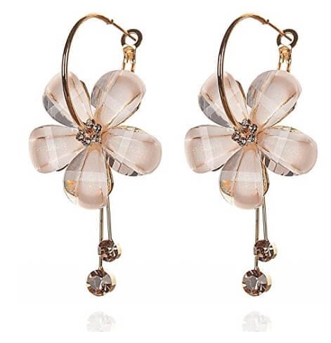 Product Cover YouBella Gold Plated Drop Earrings for Women (Off-White)(YBEAR_31191)
