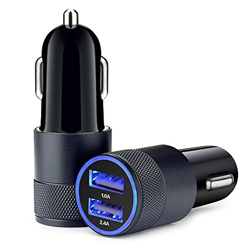 Product Cover Car Charger,Sicodo 2-Pack 3.4A Dual USB Port Rapid Car Charger Adapter Compatible with iPhoneX,8,8 Plus,7 Plus,7S,6 Plus,6S,iPad,Tablet,Samsung Galaxy S9 S8,S7 Edge,HTC,Sony and Other USB Device