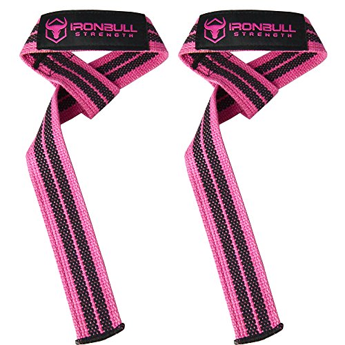 Product Cover Women Lifting Straps (1 Pair) - Padded Wrist Support Wraps - for Powerlifting, Bodybuilding, Gym Workout, Strength Training, Deadlifts & Fitness Workout (Pink)