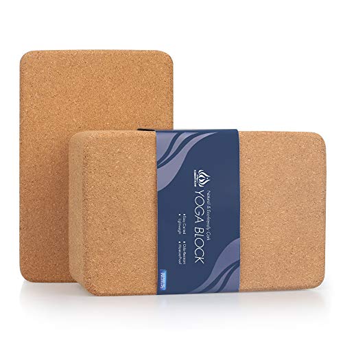 Product Cover Forbidden Road Cork Yoga Block Yoga Brick 2 Block Set and 1 Block Pack Choose Your Size Cork Yoga Block to Support Back Bends and Select Standing (2 Cork Block Set, 369 inch)