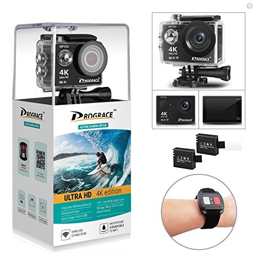 Product Cover PROGRACE WP350 Sports DV Camera WiFi Video Action Camera Waterproof 4K 60fps 30fps 1080p Full HD for YouTube Underwater Remote Digital Camera Accessories Kit 12MP 170 Wide Angle 6G Lens