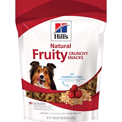 Product Cover Hill's Dog Treats Crunchy Fruity Snacks with Cranberries & Oatmeal, Healthy Dog Snacks, 8 oz Bag