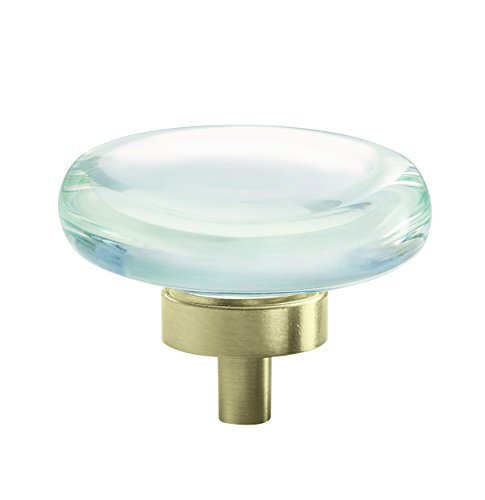 Product Cover Amerock Glacio 1-3/4 in. (44mm) Diameter Clear Crystal/Golden Champagne Round Cabinet Knob