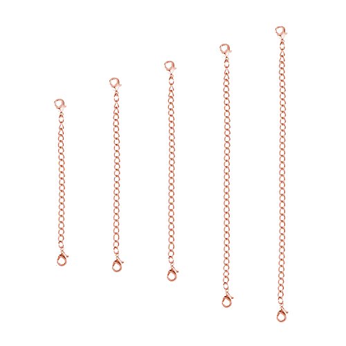 Product Cover 5 Pieces Necklace Extenders eBoot Chain Extenders Set for Necklace Bracelet DIY Jewelry Making (Rose Gold)