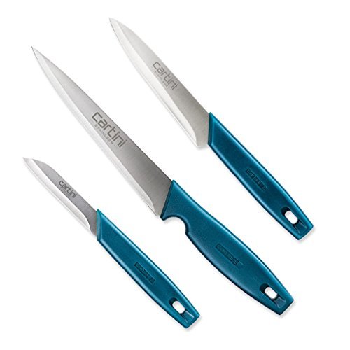 Product Cover Godrej Cartini Creative Stainless Steel Kitchen Knife Set, 3-Pieces, Teal