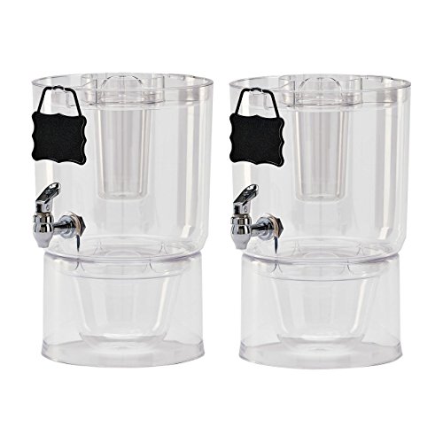 Product Cover 2 Pack Cold Beverage Drink Dispenser Stackable 1.75 Gallon with Chalkboard Label
