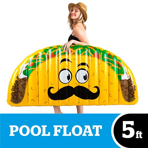 Product Cover BigMouth Inc Giant Inflatable Taco Pool Floats, Durable Pool Tube with Patch Kit Included