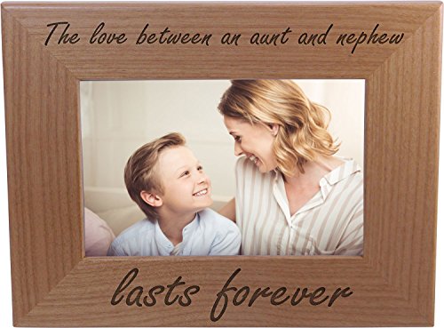 Product Cover The Love Between an Aunt and Nephew lasts forever - 4x6 Inch Wood Picture Frame - Great Gift for Birthday, or Christmas Gift for Aunts, Sisters