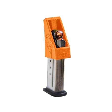 Product Cover RAEIND Magazine Speedloader for M&P Shield, Springfield XD-S, Ruger LCP, Sig 938, All Colt 1911 Single Stack, 9mm, 40, 45 ACP Pistols (RAE-702) (Orange)